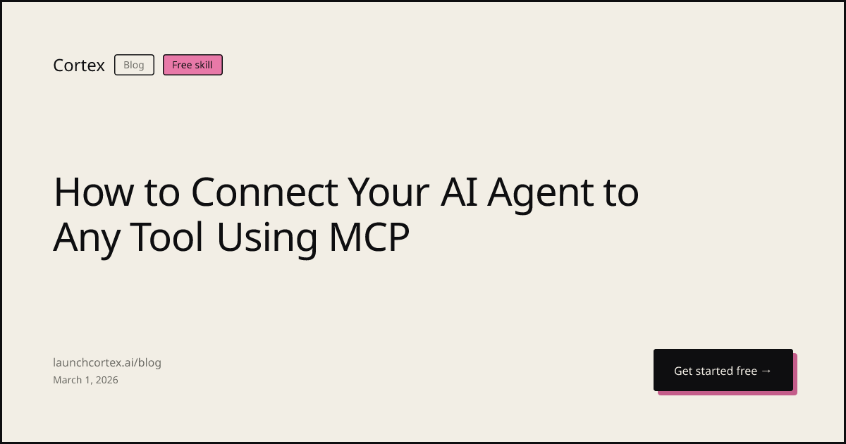 How to Connect Your AI Agent to Any Tool Using MCP | Cortex